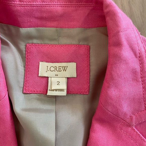 J Crew pink linen blazer size 2 - Picture 3 of 6
